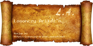 Losonczy Arikán névjegykártya